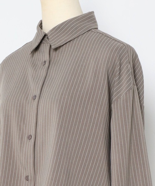 セール】【MINERTE】cropped stripe shirt / クロップド