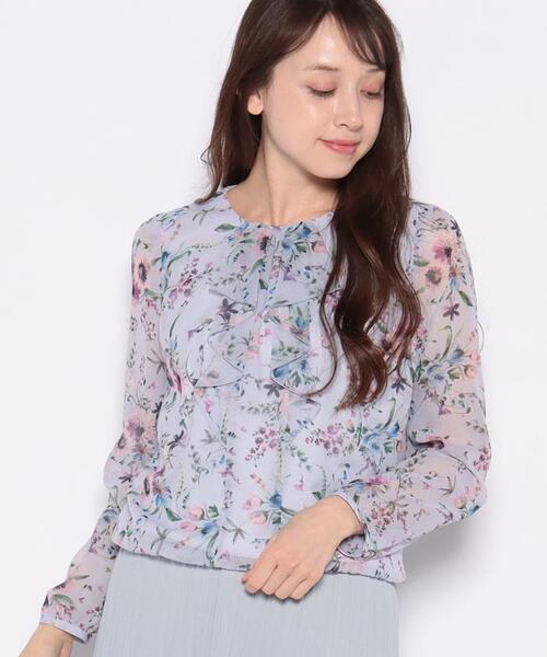 Leilian（レリアン）の「花柄ブラウス（シャツ/ブラウス・レディース・ライラック/ライム・11/7/13/9）」の9枚目の写真