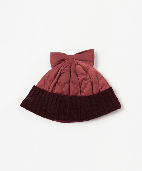 Casselini（キャセリーニ）の「Casselini / リボン ニット帽 2024FW（ニットキャップ/ビーニー・キッズ・オリーブ/レッド系その他7・ONE SIZE）」の3枚目の写真