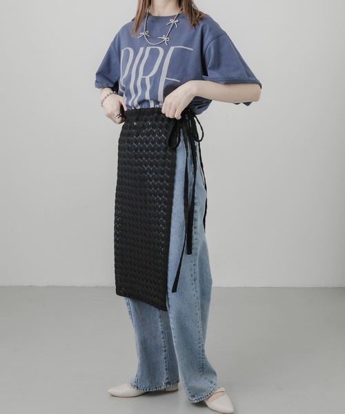 SMELLY（スメリー）の「レイヤードラップスカート（スカート・レディース・ブラック/アイボリー・-）」の7枚目の写真