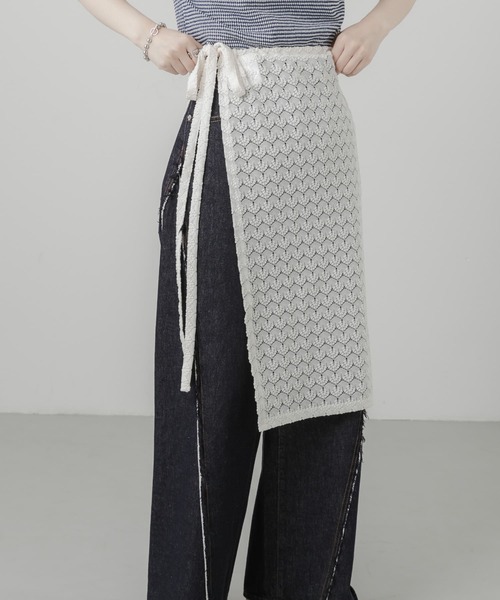 SMELLY（スメリー）の「レイヤードラップスカート（スカート・レディース・ブラック/アイボリー・-）」の8枚目の写真