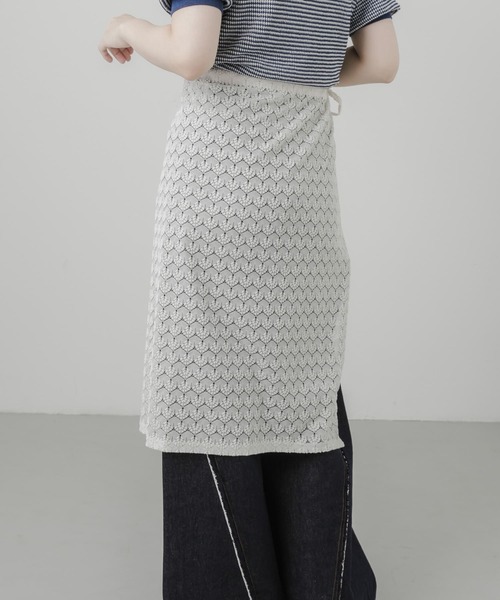 SMELLY（スメリー）の「レイヤードラップスカート（スカート・レディース・ブラック/アイボリー・-）」の10枚目の写真