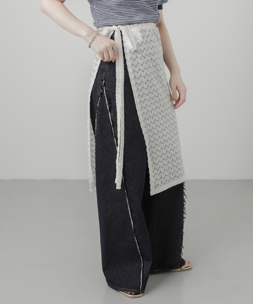 SMELLY（スメリー）の「レイヤードラップスカート（スカート・レディース・ブラック/アイボリー・-）」の11枚目の写真