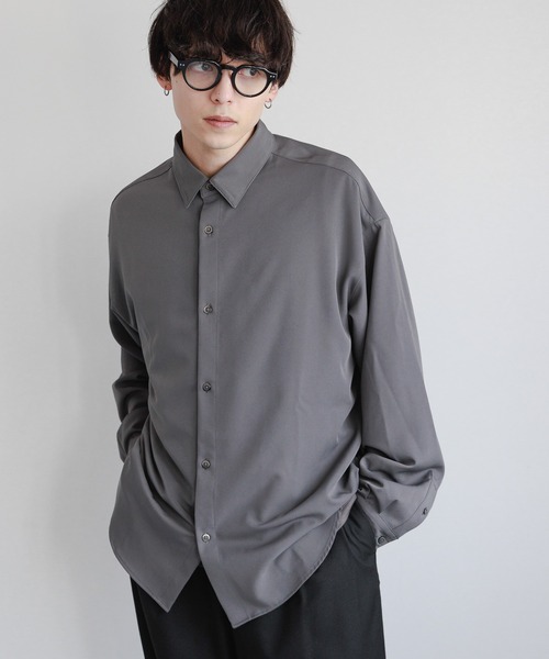 RAGEBLUE（レイジブルー）の「【LUXURY+EASY】DRAPE CLEAN SHIRTS / ラグイージーオーバーサイズクリーンシャツ（シャツ/ブラウス・メンズ・ホワイト/グリーン/グレー/ブラック・SMALL/MEDIUM/LARGE）」の4枚目の写真
