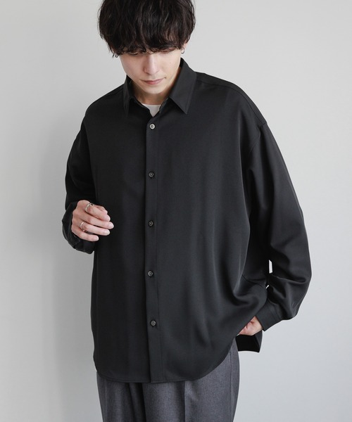 RAGEBLUE（レイジブルー）の「【LUXURY+EASY】DRAPE CLEAN SHIRTS / ラグイージーオーバーサイズクリーンシャツ（シャツ/ブラウス・メンズ・ホワイト/グリーン/グレー/ブラック・SMALL/MEDIUM/LARGE）」の3枚目の写真