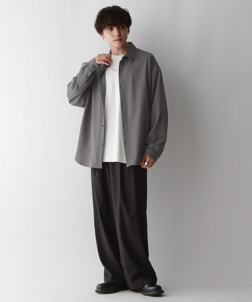RAGEBLUE（レイジブルー）の「【LUXURY+EASY】DRAPE CLEAN SHIRTS / ラグイージーオーバーサイズクリーンシャツ（シャツ/ブラウス・メンズ・ホワイト/グリーン/グレー/ブラック・SMALL/MEDIUM/LARGE）」の21枚目の写真
