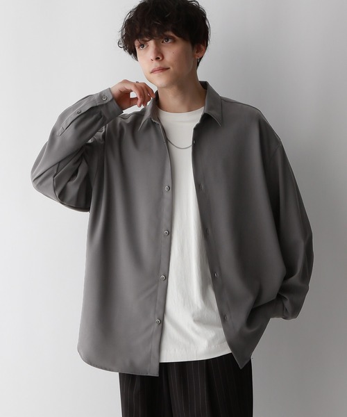 RAGEBLUE（レイジブルー）の「【LUXURY+EASY】DRAPE CLEAN SHIRTS / ラグイージーオーバーサイズクリーンシャツ（シャツ/ブラウス・メンズ・ホワイト/グリーン/グレー/ブラック・SMALL/MEDIUM/LARGE）」の20枚目の写真