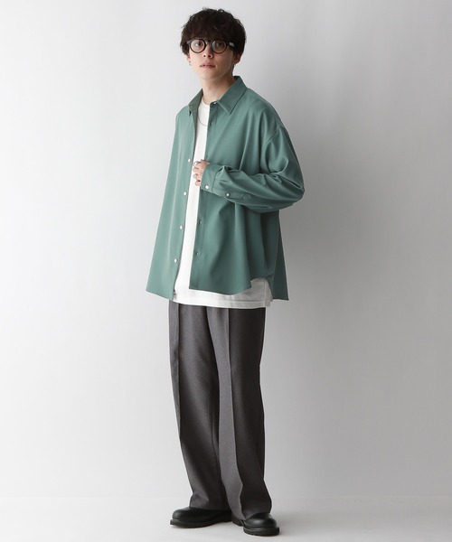 RAGEBLUE（レイジブルー）の「【LUXURY+EASY】DRAPE CLEAN SHIRTS / ラグイージーオーバーサイズクリーンシャツ（シャツ/ブラウス・メンズ・ホワイト/グリーン/グレー/ブラック・SMALL/MEDIUM/LARGE）」の16枚目の写真
