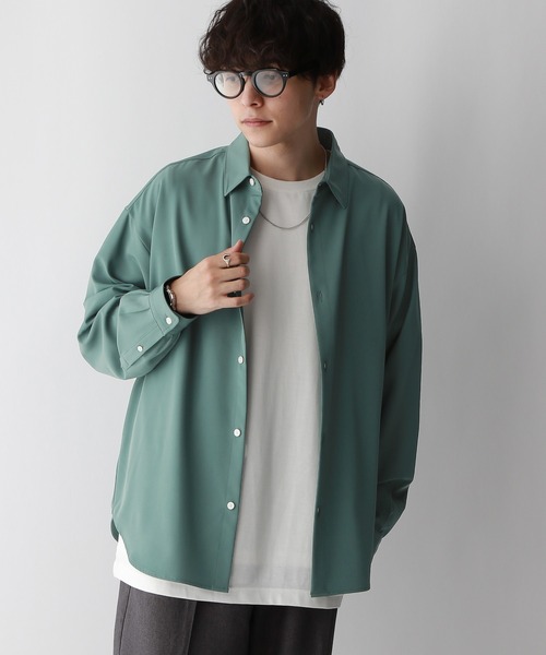 RAGEBLUE（レイジブルー）の「【LUXURY+EASY】DRAPE CLEAN SHIRTS / ラグイージーオーバーサイズクリーンシャツ（シャツ/ブラウス・メンズ・ホワイト/グリーン/グレー/ブラック・SMALL/MEDIUM/LARGE）」の15枚目の写真
