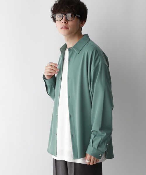 RAGEBLUE（レイジブルー）の「【LUXURY+EASY】DRAPE CLEAN SHIRTS / ラグイージーオーバーサイズクリーンシャツ（シャツ/ブラウス・メンズ・ホワイト/グリーン/グレー/ブラック・SMALL/MEDIUM/LARGE）」の14枚目の写真
