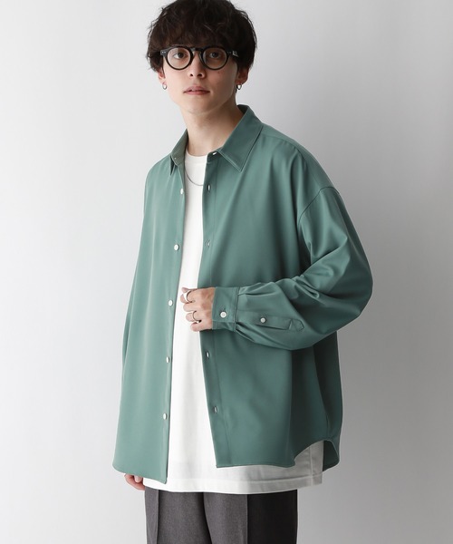 セール】【LUXURY+EASY】DRAPE CLEAN SHIRTS / ラグイージーオーバー