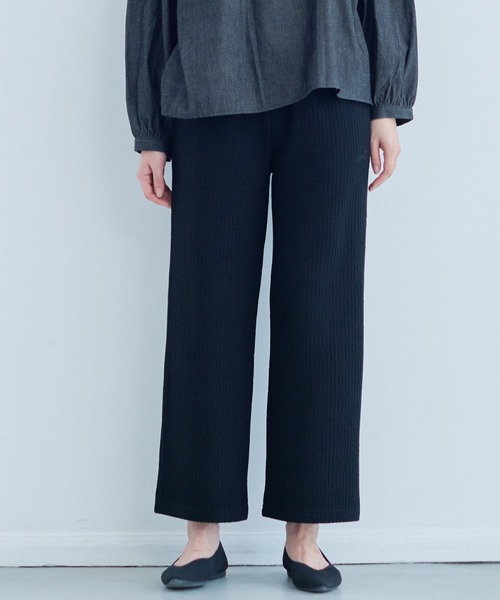 Arnold Palmer（アーノルドパーマー）の「カットジャガード リラックス ストレートパンツ（その他パンツ・レディース・ブラウン/ブラック・S/M/L）」の2枚目の写真