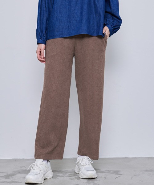 Arnold Palmer（アーノルドパーマー）の「カットジャガード リラックス ストレートパンツ（その他パンツ・レディース・ブラウン/ブラック・S/M/L）」の5枚目の写真