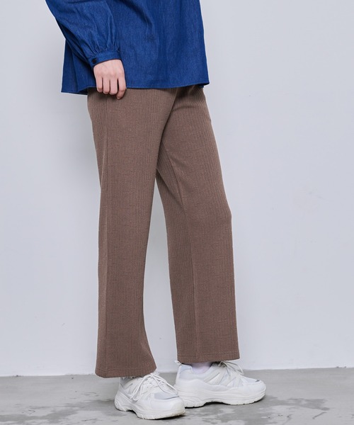 Arnold Palmer（アーノルドパーマー）の「カットジャガード リラックス ストレートパンツ（その他パンツ・レディース・ブラウン/ブラック・S/M/L）」の11枚目の写真