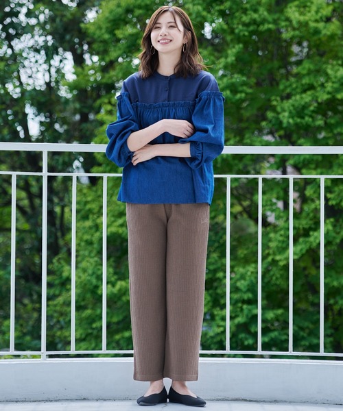 Arnold Palmer（アーノルドパーマー）の「カットジャガード リラックス ストレートパンツ（その他パンツ・レディース・ブラウン/ブラック・S/M/L）」の15枚目の写真