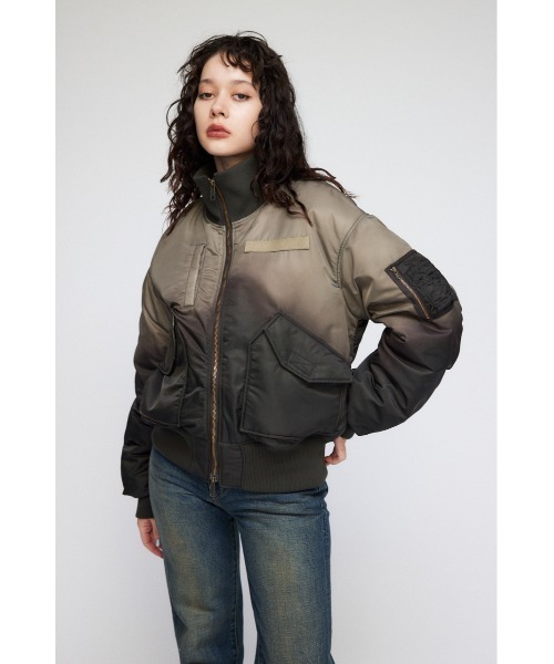 LAGUA GEM（ラグアジェム）の「GRADATION MA-1（MA-1・レディース・ブラウン/チャコールグレー・FREE）」の8枚目の写真