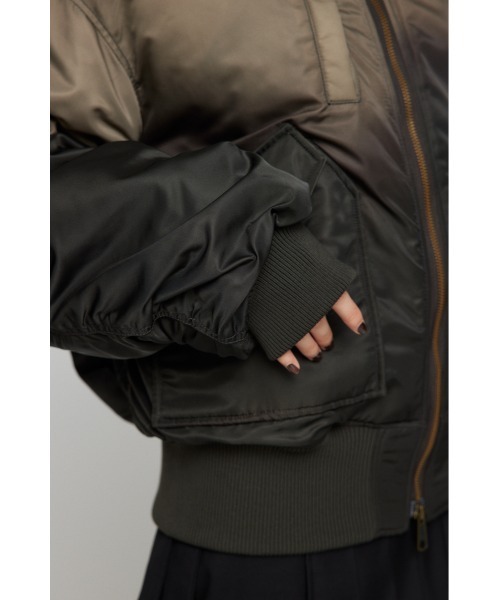 LAGUA GEM（ラグアジェム）の「GRADATION MA-1（MA-1・レディース・ブラウン/チャコールグレー・FREE）」の15枚目の写真