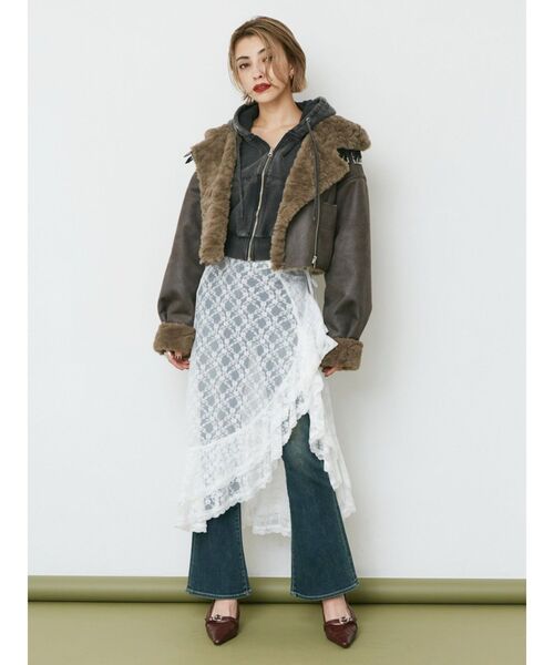 EVRIS(エヴリス)の「ヴィンテージライクストレッチフレアデニムパンツ(デニムパンツ・レディース・ブラック/インディゴブルー・MEDIUM/SMALL)」の16枚目の写真