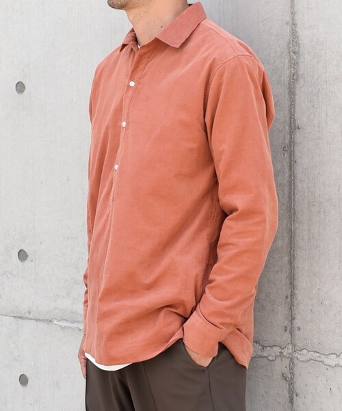 【セール】SHIPS any: カラー コットン コーデュロイ スキッパー プルオーバー シャツ◇（シャツ/ブラウス）｜SHIPS any（シップス エニィ）