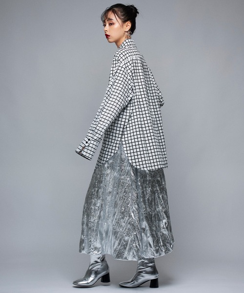 Narcissus（ナルシス）の「【Narcissus】チェックモードシャツ（シャツ/ブラウス・レディース・ブラック/ホワイト・FREE）」の4枚目の写真