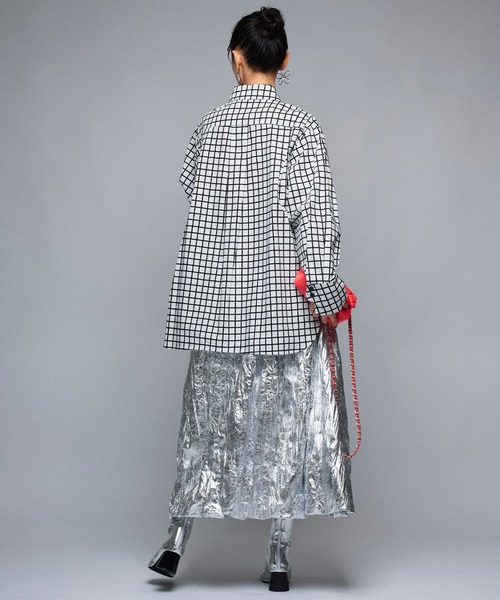 Narcissus（ナルシス）の「【Narcissus】チェックモードシャツ（シャツ/ブラウス・レディース・ブラック/ホワイト・FREE）」の5枚目の写真