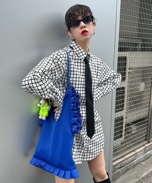 Narcissus（ナルシス）の「【Narcissus】チェックモードシャツ（シャツ/ブラウス・レディース・ブラック/ホワイト・FREE）」の16枚目の写真