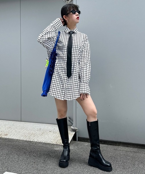 Narcissus（ナルシス）の「【Narcissus】チェックモードシャツ（シャツ/ブラウス・レディース・ブラック/ホワイト・FREE）」の17枚目の写真