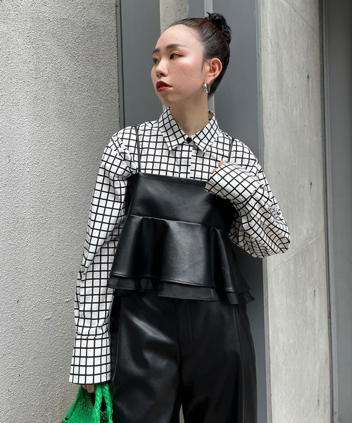 Narcissus（ナルシス）の「【Narcissus】チェックモードシャツ（シャツ/ブラウス・レディース・ブラック/ホワイト・FREE）」の18枚目の写真