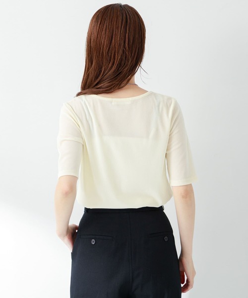 URBAN RESEARCH Sonny Label（アーバンリサーチサニーレーベル）の「フロッキーチュールTシャツ（Tシャツ/カットソー・レディース・ピンク/オフホワイト/グレー・FREE）」の7枚目の写真