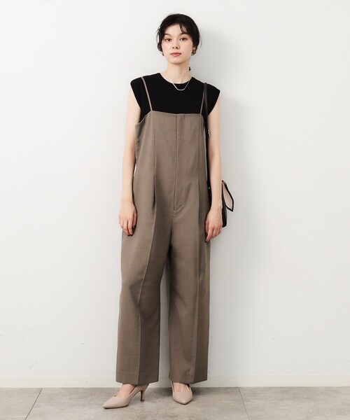 OPAQUE.CLIP（オペークドットクリップ）の「◆リネンライクオールインワン【洗濯機洗い可】（サロペット/オーバーオール・レディース・ブラック/ブラウン系・40/42/38）」の11枚目の写真