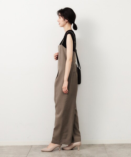OPAQUE.CLIP（オペークドットクリップ）の「◆リネンライクオールインワン【洗濯機洗い可】（サロペット/オーバーオール・レディース・ブラック/ブラウン系・40/42/38）」の10枚目の写真