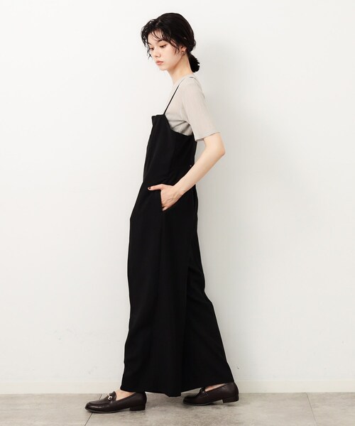 OPAQUE.CLIP（オペークドットクリップ）の「◆リネンライクオールインワン【洗濯機洗い可】（サロペット/オーバーオール・レディース・ブラック/ブラウン系・40/42/38）」の7枚目の写真