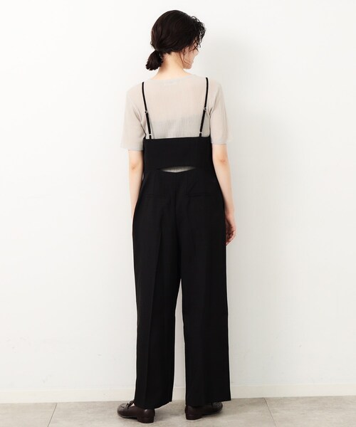 OPAQUE.CLIP（オペークドットクリップ）の「◆リネンライクオールインワン【洗濯機洗い可】（サロペット/オーバーオール・レディース・ブラック/ブラウン系・40/42/38）」の19枚目の写真