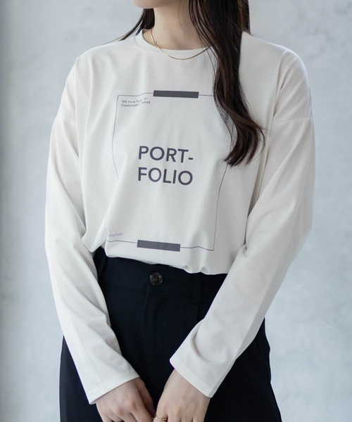 HusHusH（ハッシュアッシュ）の「HusHusH 裾ラウンドプリントロンT 長袖（Tシャツ/カットソー・レディース・ブラック/オフホワイト/チャコールグレー・M/L）」の6枚目の写真