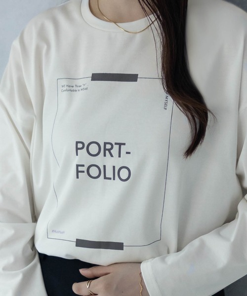 HusHusH（ハッシュアッシュ）の「HusHusH 裾ラウンドプリントロンT 長袖（Tシャツ/カットソー・レディース・ブラック/オフホワイト/チャコールグレー・M/L）」の7枚目の写真