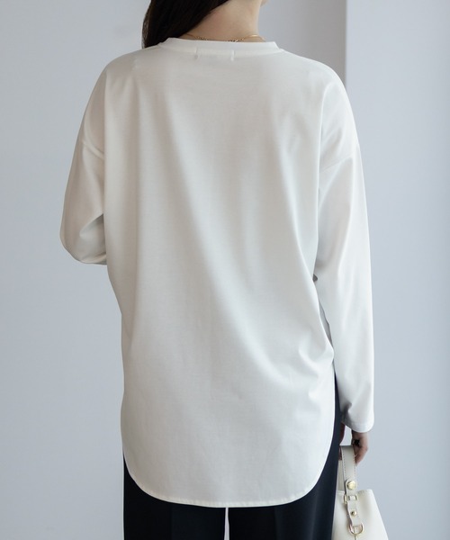 HusHusH（ハッシュアッシュ）の「HusHusH 裾ラウンドプリントロンT 長袖（Tシャツ/カットソー・レディース・ブラック/オフホワイト/チャコールグレー・M/L）」の20枚目の写真