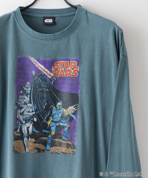 STAR WARS(スターウォーズ)の「【STARWARS/スターウォーズ】パウダーブリーチ加工 ビッグシルエットロンT ドロップショルダー オーバーサイズ ヴィンテージ加工(Tシャツ/カットソー・メンズ・グリーン系その他2/グレー系その他2/ブルー系その他/グレー系その他・MEDIUM/LARGE)」の22枚目の写真