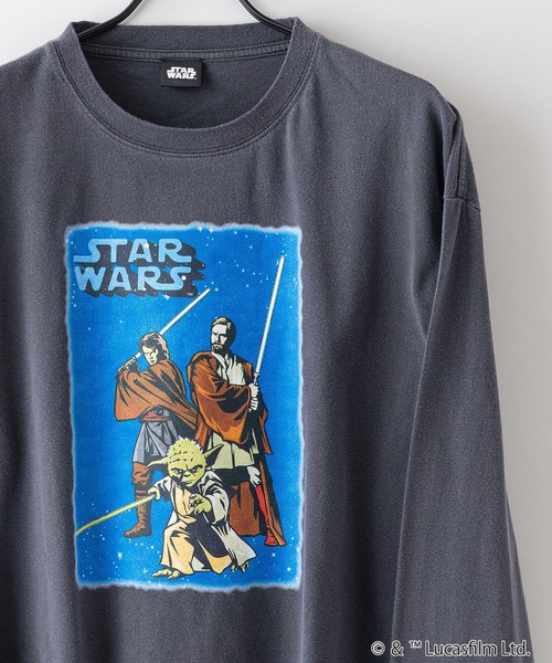 STAR WARS(スターウォーズ)の「【STARWARS/スターウォーズ】パウダーブリーチ加工 ビッグシルエットロンT ドロップショルダー オーバーサイズ ヴィンテージ加工(Tシャツ/カットソー・メンズ・グリーン系その他2/グレー系その他2/ブルー系その他/グレー系その他・MEDIUM/LARGE)」の18枚目の写真