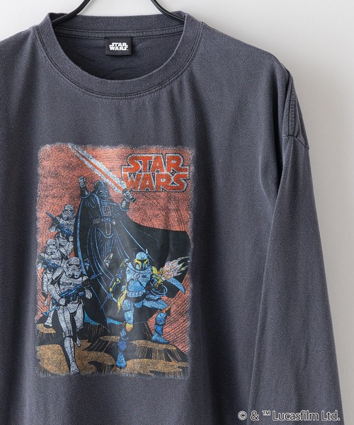 STAR WARS(スターウォーズ)の「【STARWARS/スターウォーズ】パウダーブリーチ加工 ビッグシルエットロンT ドロップショルダー オーバーサイズ ヴィンテージ加工(Tシャツ/カットソー・メンズ・グリーン系その他2/グレー系その他2/ブルー系その他/グレー系その他・MEDIUM/LARGE)」の10枚目の写真
