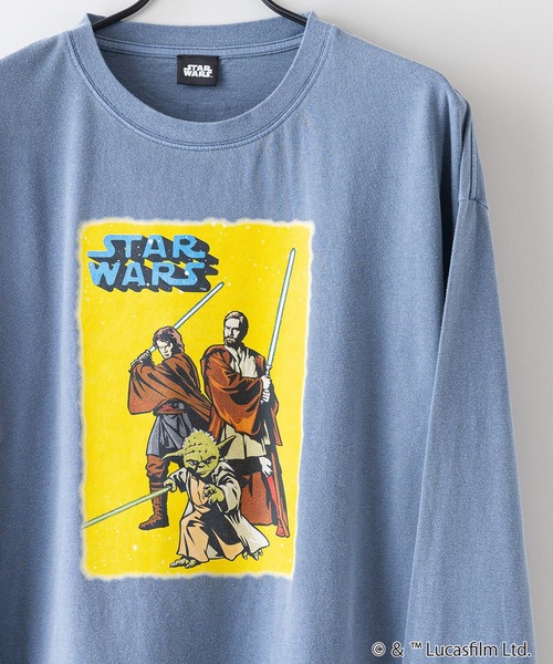 STAR WARS(スターウォーズ)の「【STARWARS/スターウォーズ】パウダーブリーチ加工 ビッグシルエットロンT ドロップショルダー オーバーサイズ ヴィンテージ加工(Tシャツ/カットソー・メンズ・グリーン系その他2/グレー系その他2/ブルー系その他/グレー系その他・MEDIUM/LARGE)」の5枚目の写真