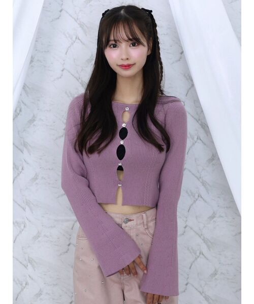 EATME（イートミー）の「カットアウトビジューニット（ニット/セーター・レディース・アイボリー/ブラック/ピンク/その他1・FREE）」の3枚目の写真