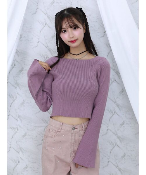 EATME（イートミー）の「カットアウトビジューニット（ニット/セーター・レディース・アイボリー/ブラック/ピンク/その他1・FREE）」の7枚目の写真