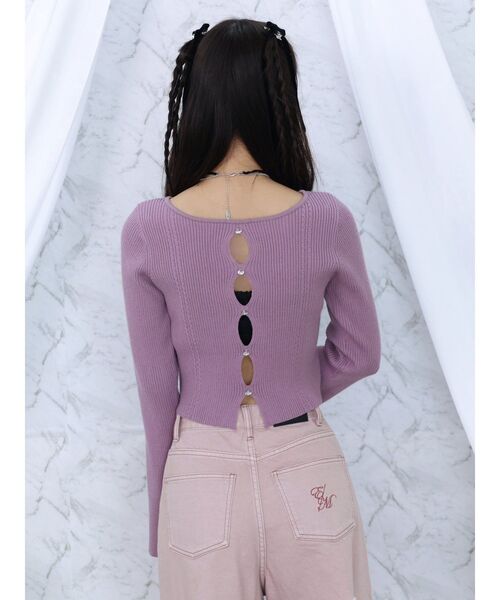 EATME（イートミー）の「カットアウトビジューニット（ニット/セーター・レディース・アイボリー/ブラック/ピンク/その他1・FREE）」の8枚目の写真