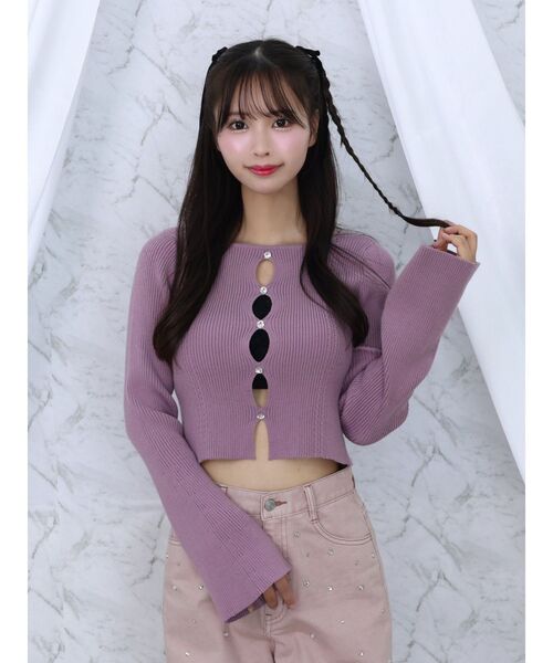 EATME（イートミー）の「カットアウトビジューニット（ニット/セーター・レディース・アイボリー/ブラック/ピンク/その他1・FREE）」の10枚目の写真