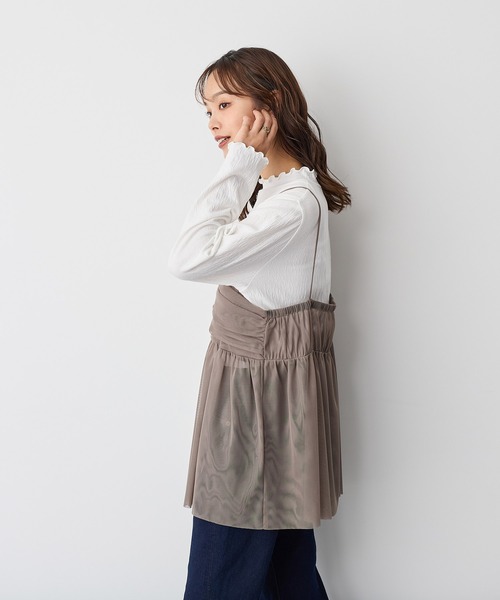 anyfee（エニフィー）の「【anyfee】チュールアシンメトリーデザインキャミソール《大きいサイズ/プラスサイズ》（キャミソール・レディース・モカ/ブラック・3L/4L/5L/LL）」の15枚目の写真