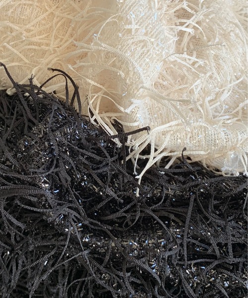 cheriella（シェリエラ）の「【cheriella】ラメフリンジワイドパンツ LAME FRINGE WIDE PANTS（スラックス・レディース・オフホワイト/ブラック・M）」の8枚目の写真