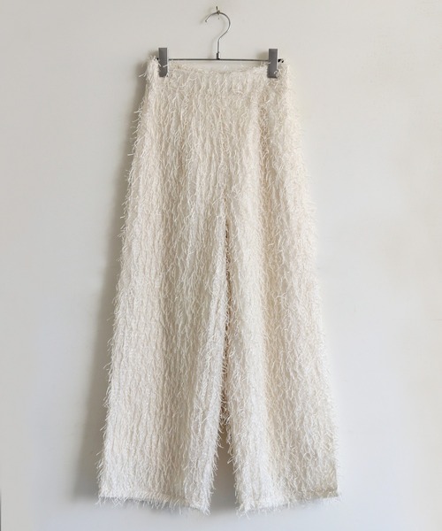 cheriella（シェリエラ）の「【cheriella】ラメフリンジワイドパンツ LAME FRINGE WIDE PANTS（スラックス・レディース・オフホワイト/ブラック・M）」の5枚目の写真