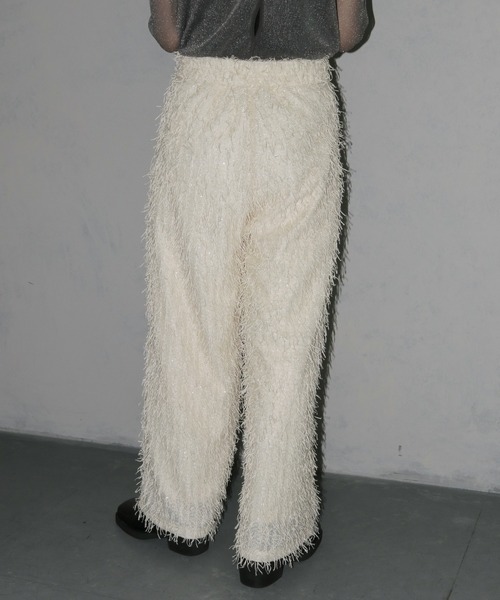 cheriella（シェリエラ）の「【cheriella】ラメフリンジワイドパンツ LAME FRINGE WIDE PANTS（スラックス・レディース・オフホワイト/ブラック・M）」の21枚目の写真