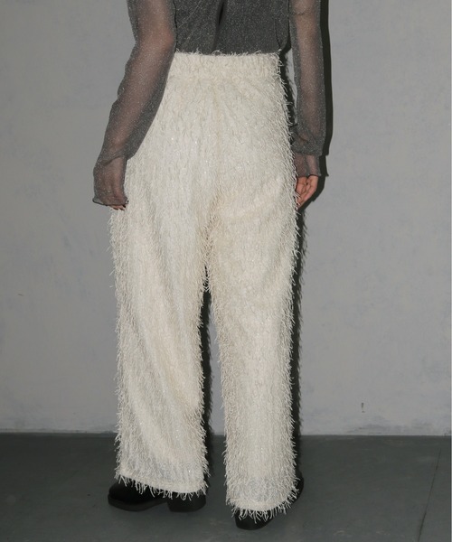 cheriella（シェリエラ）の「【cheriella】ラメフリンジワイドパンツ LAME FRINGE WIDE PANTS（スラックス・レディース・オフホワイト/ブラック・M）」の20枚目の写真