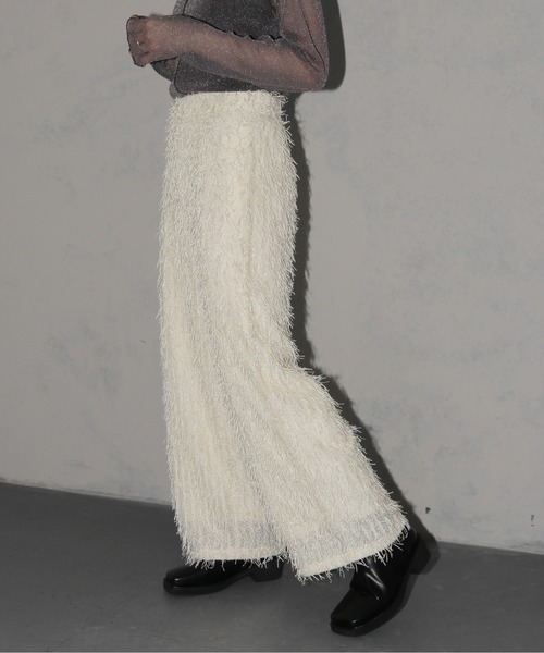 cheriella（シェリエラ）の「【cheriella】ラメフリンジワイドパンツ LAME FRINGE WIDE PANTS（スラックス・レディース・オフホワイト/ブラック・M）」の22枚目の写真